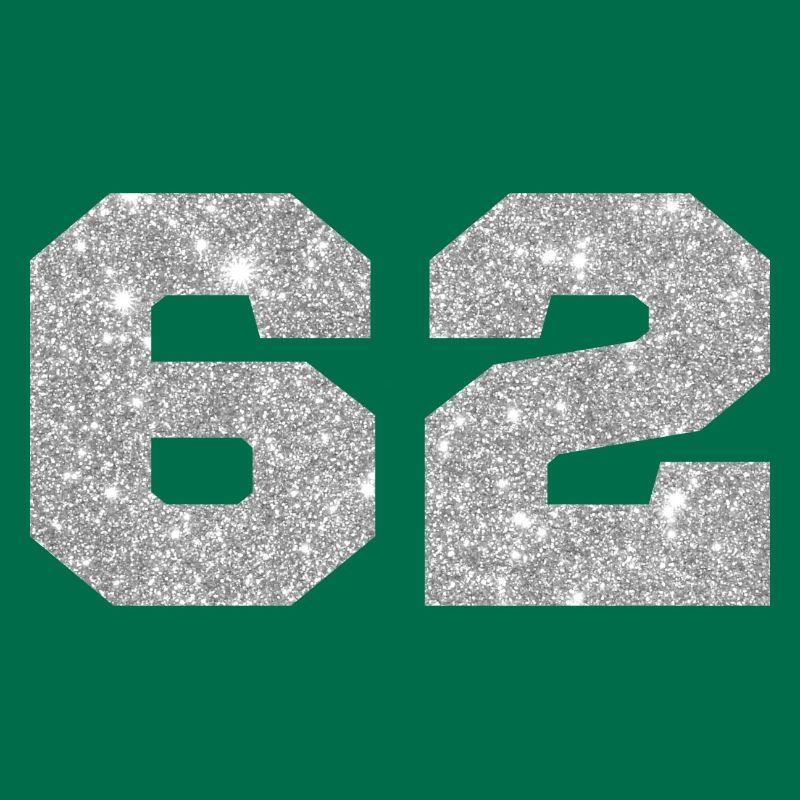Nummer 62 Silberner Glitzer - 62. Jahrestag