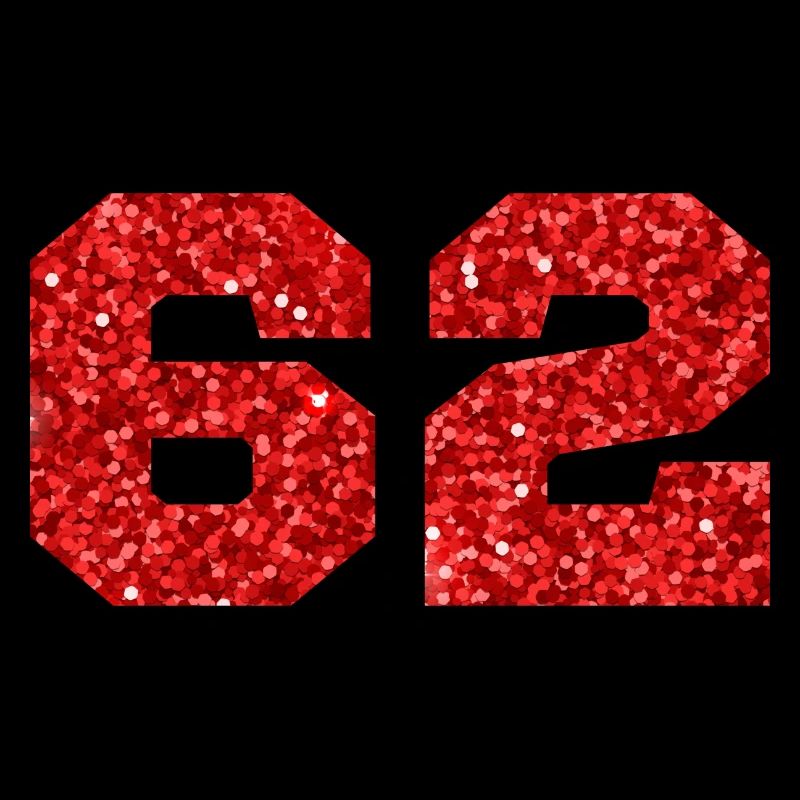 Numéro 62 paillettes rouge - 62e anniversaire