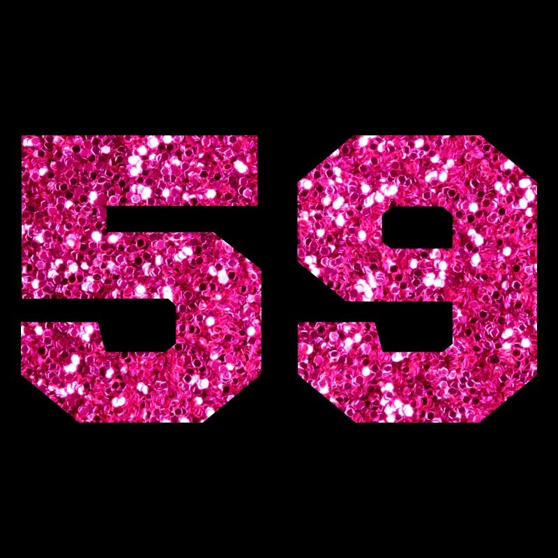 Number 59 Pink Glitter - 59th Birthday
