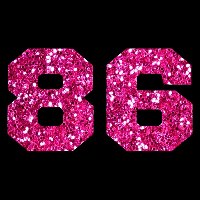 Number 86 Pink Glitter - 86th Birthday