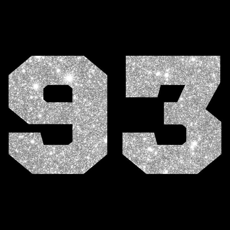 Nummer 93 Silber Glitter - 93. Geburtstag