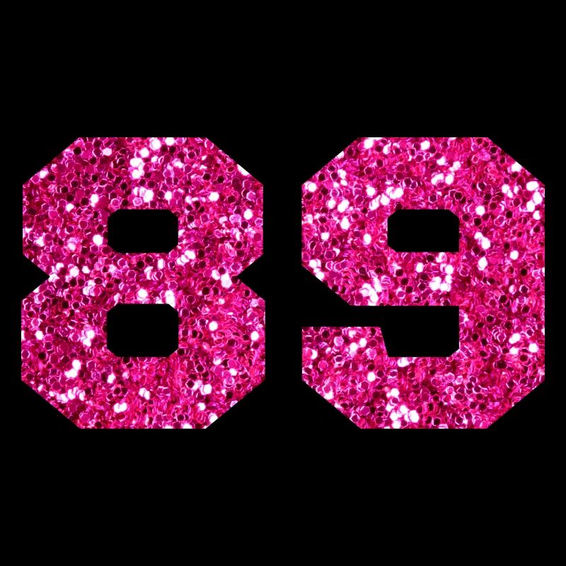 Numéro 89 paillettes rose - 89e anniversaire