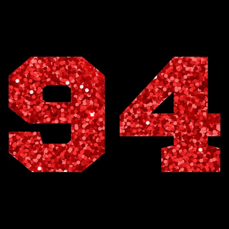Nummer 94 Roter Glitzer - 94. Geburtstag