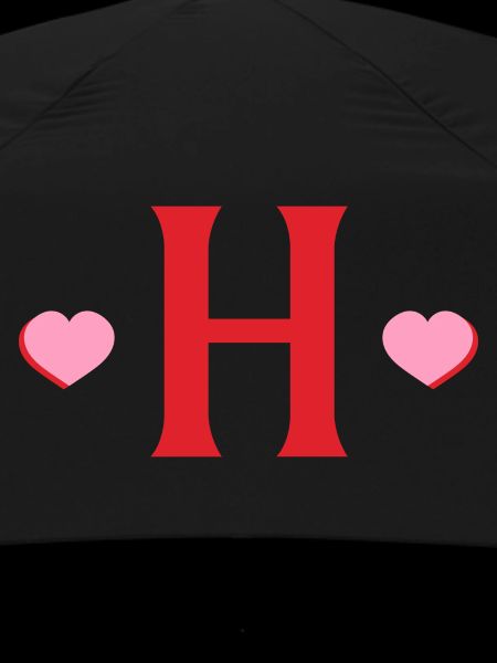 Letter h red hearts