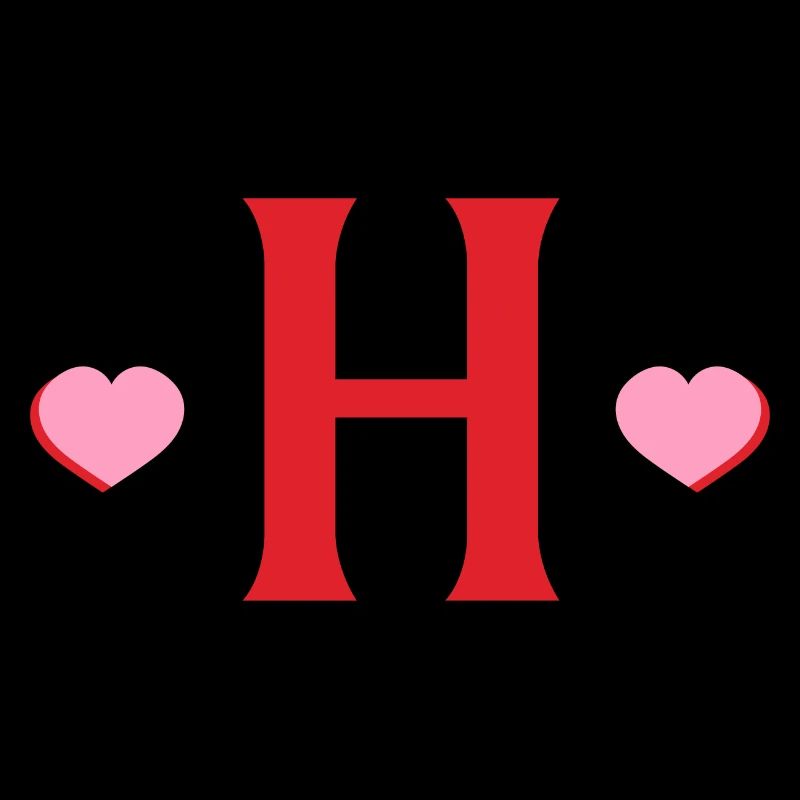 Letter h red hearts