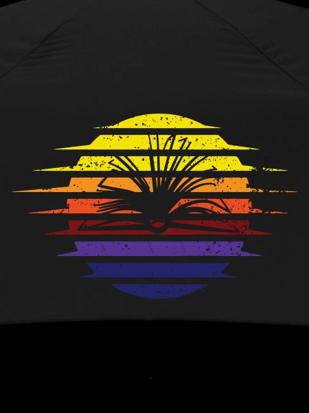 Rainbow Sun Ribbon Retro