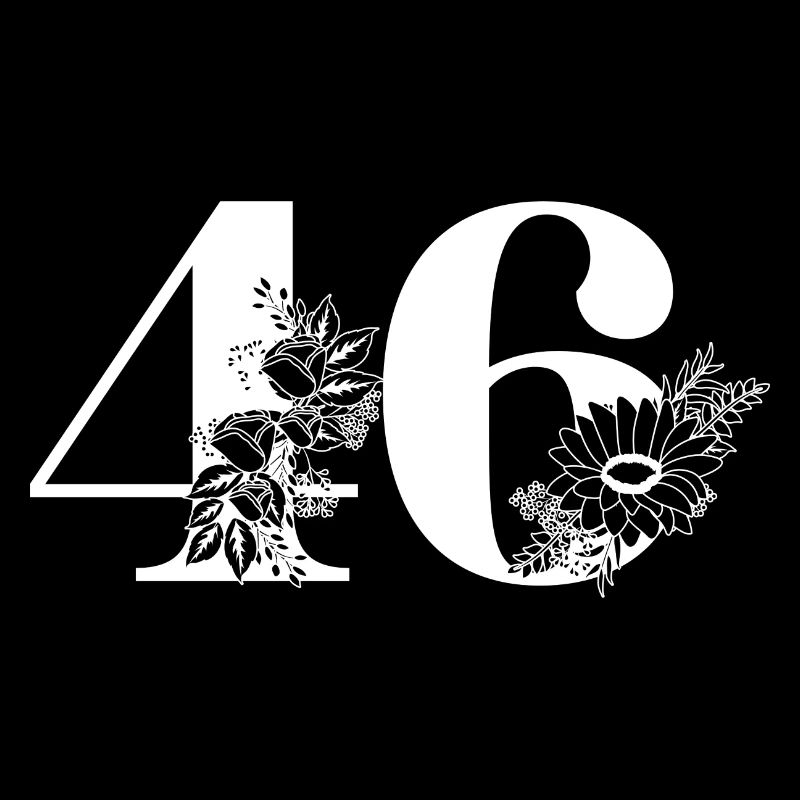 Nummer 46 Schwarze Blumen - 46. Blumengeburtstag