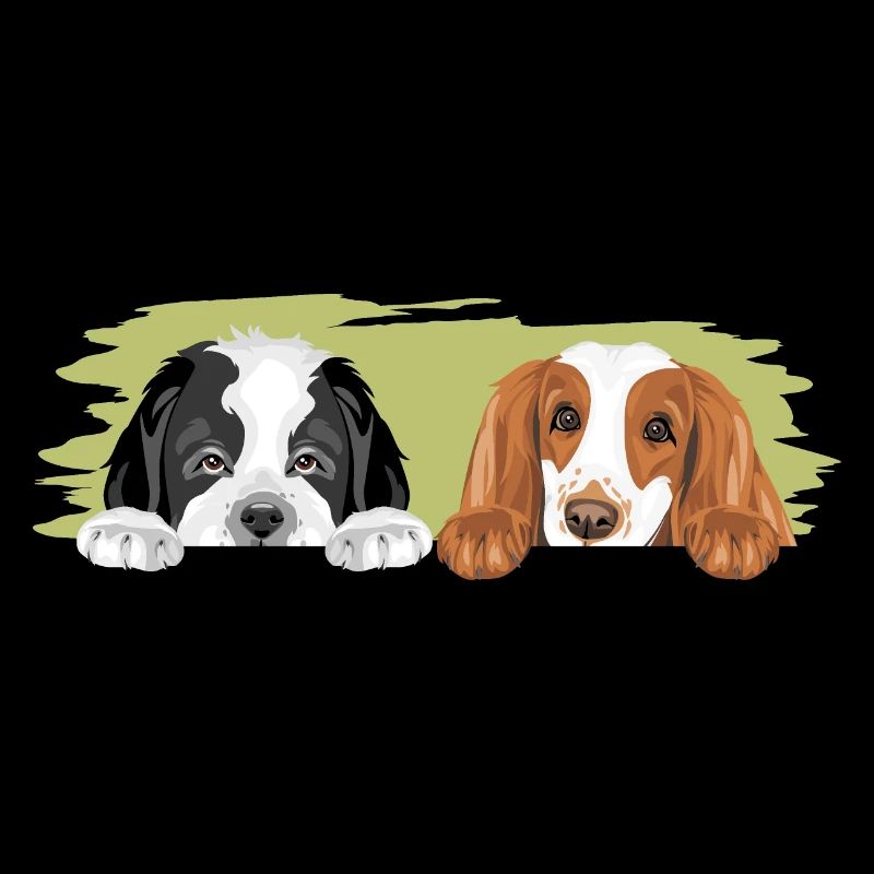 Bernhardiner und Cocker Spaniel sind beste Freunde