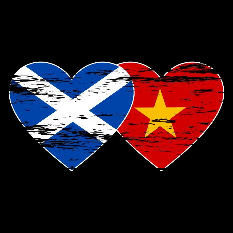 Ecosse Vietnam drapeau coeur utilisé