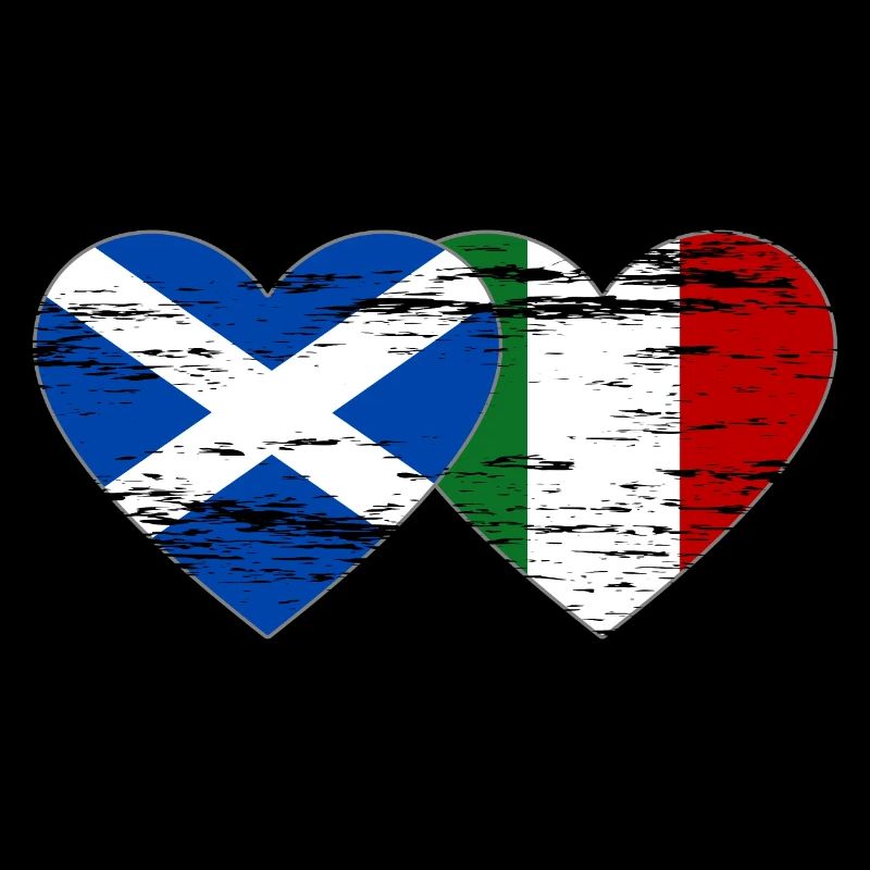 Ecosse Italie Drapeau Coeur Utilisé