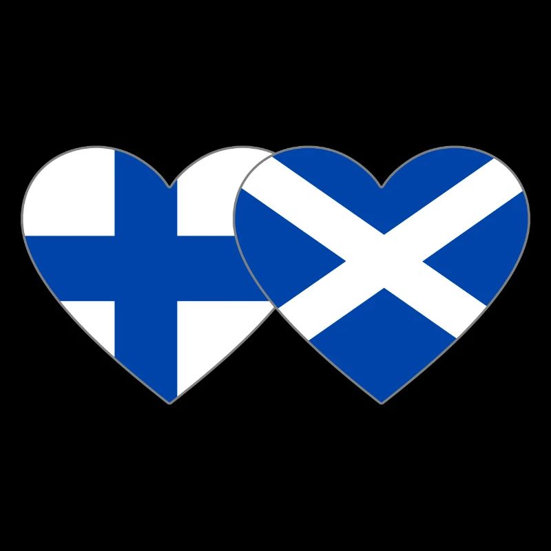 Finlande Ecosse Drapeau Coeur
