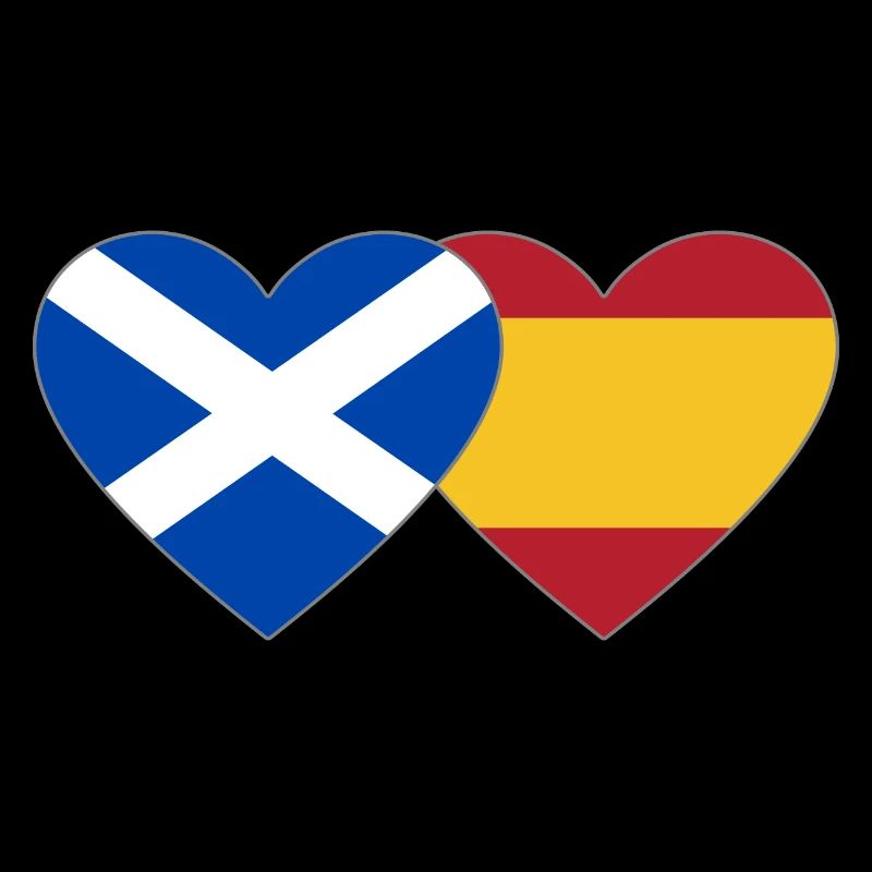 Ecosse Espagne Drapeau Coeur