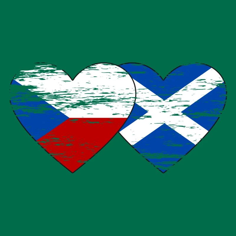 République tchèque Ecosse drapeau coeur utilisé