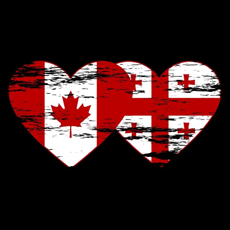 Coeur de drapeau du Canada Géorgie utilisé
