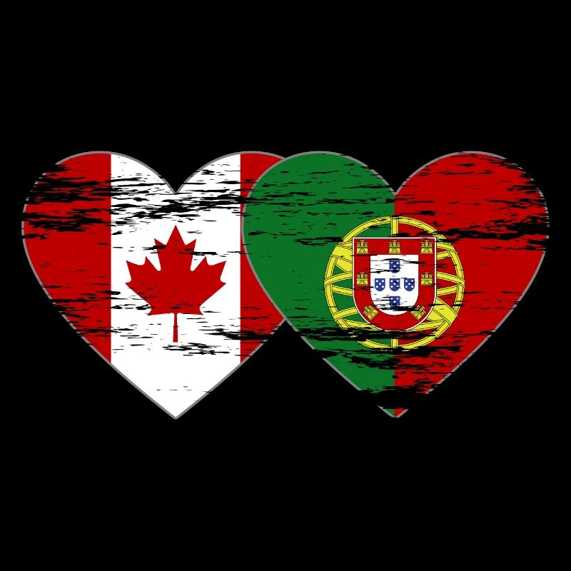 Coeur de drapeau du Canada Portugal utilisé
