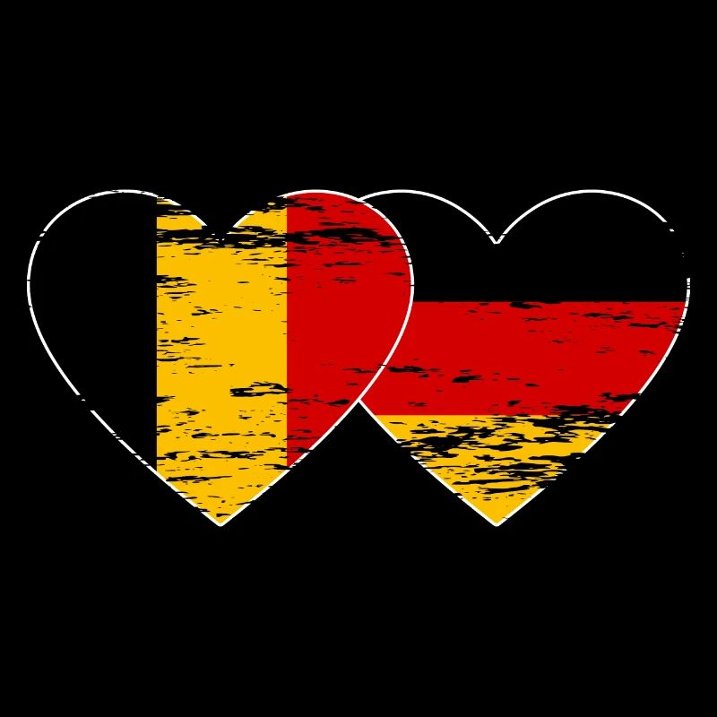 Belgium Germany Flag Heart