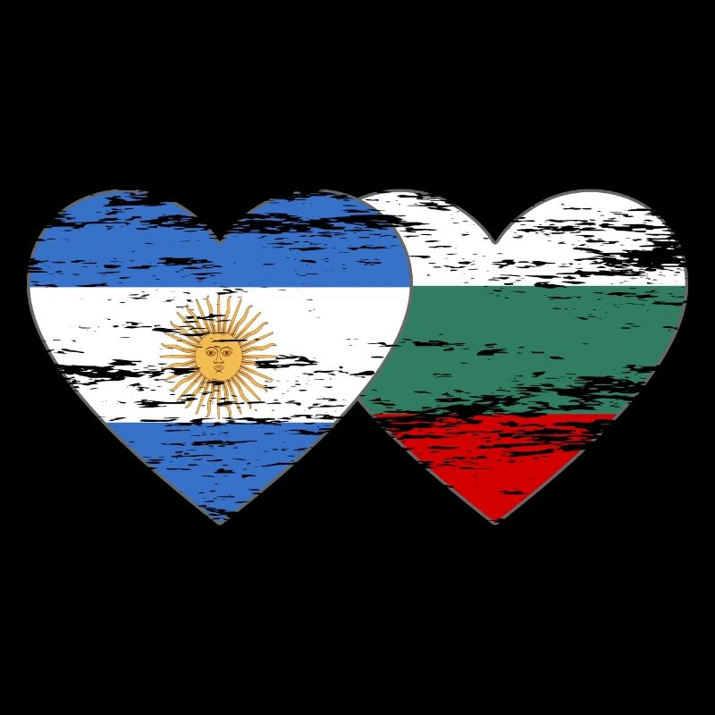 Argentine Bulgarie Drapeau Coeur Utilisé