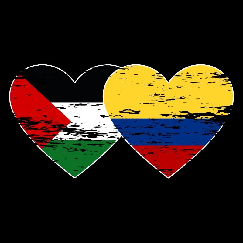 Coeur de drapeau de la Palestine Colombie utilisé