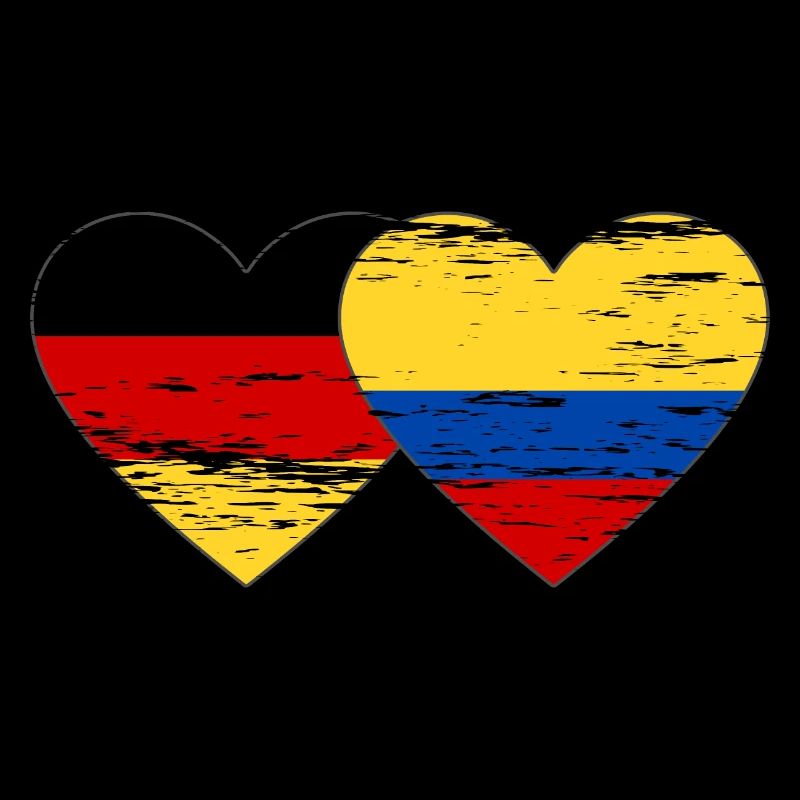Allemagne Colombie Drapeau Coeur Utilisé