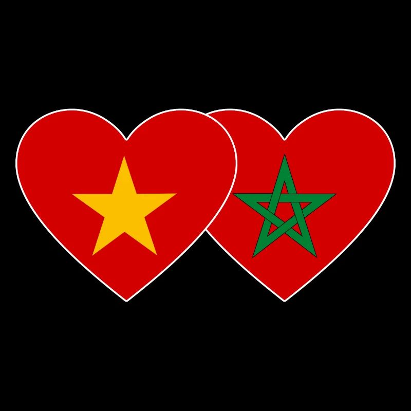 Vietnam Maroc Drapeau Coeur