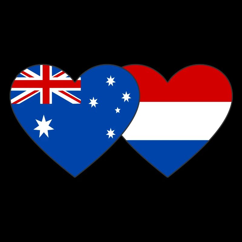Australie Hollande Drapeau Coeur Drapeau