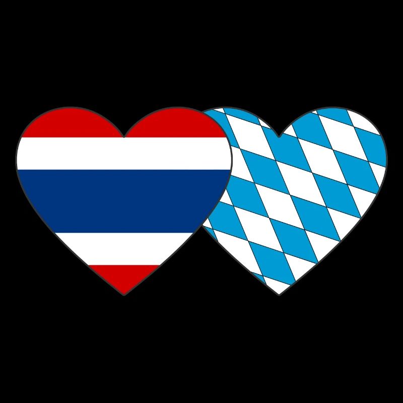Thaïlande Bavaroise Drapeau Coeur