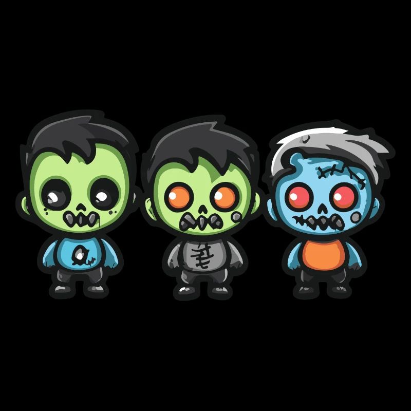 Zombies Halloween Cute Comic