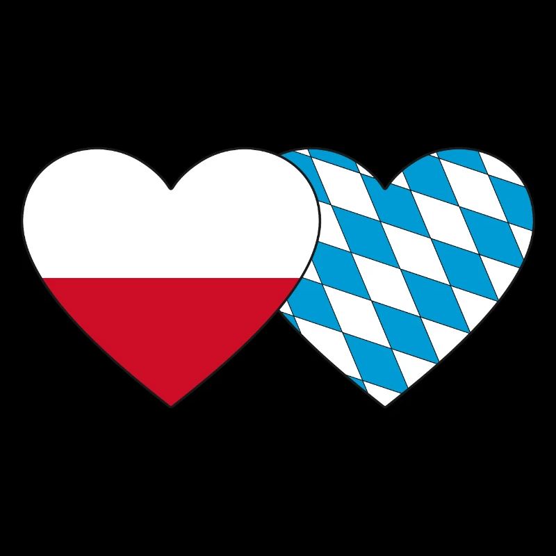 Pologne Bavière Drapeau Coeur