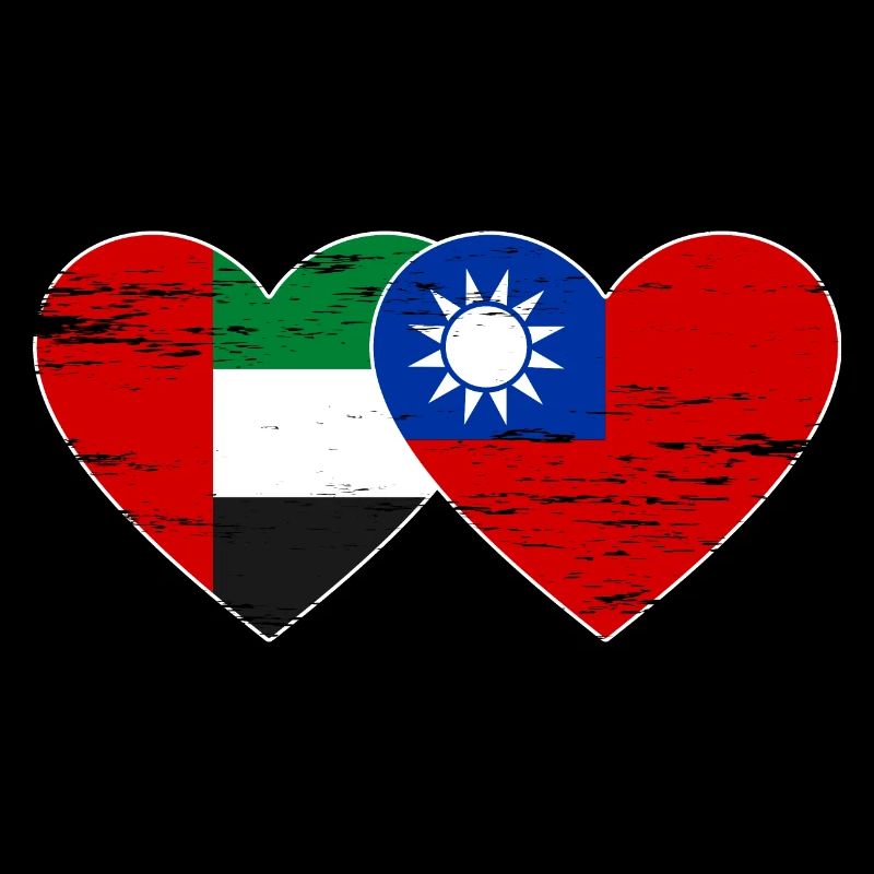 Émirats arabes unis Taïwan Drapeau Coeur