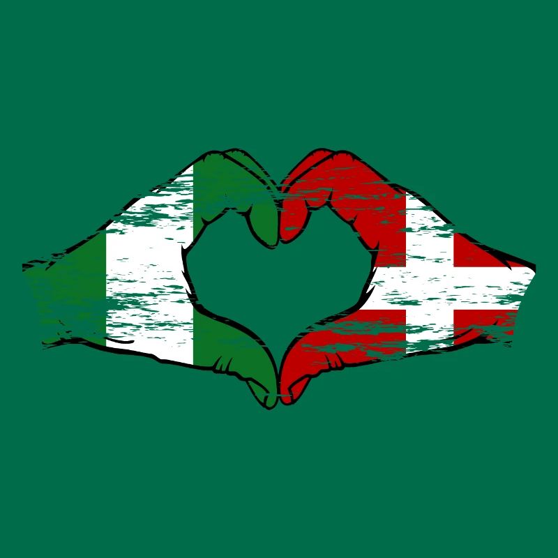 Nigeria Danemark drapeau mains forme de coeur utilisé