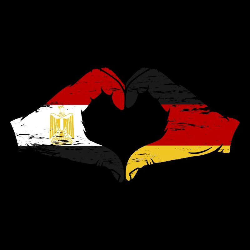 Égypte Allemagne Drapeau Mains Coeur Forme Utilisé