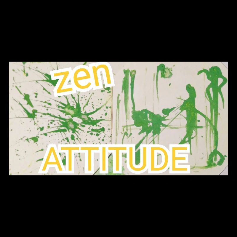 Peinture abstraite zen attitude, vert, bouddhisme