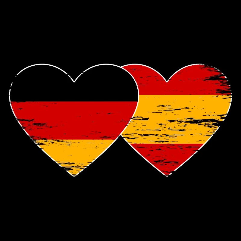 Allemagne Espagne Drapeau Mains Coeur Forme Utilisé