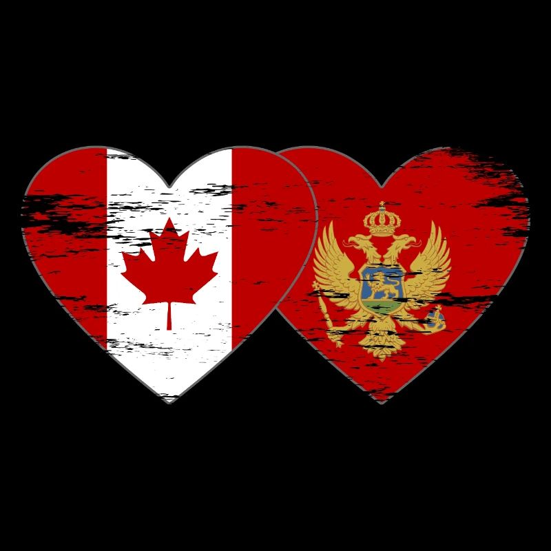 Drapeau du Canada Monténégro Coeur utilisé