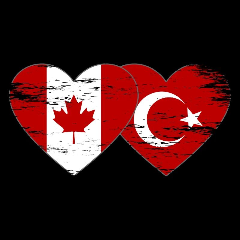 Canada Turkey Flag Heart Used