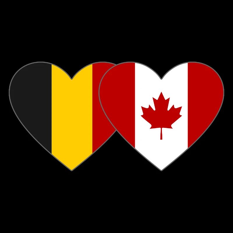 Belgique Canada Drapeau Coeur