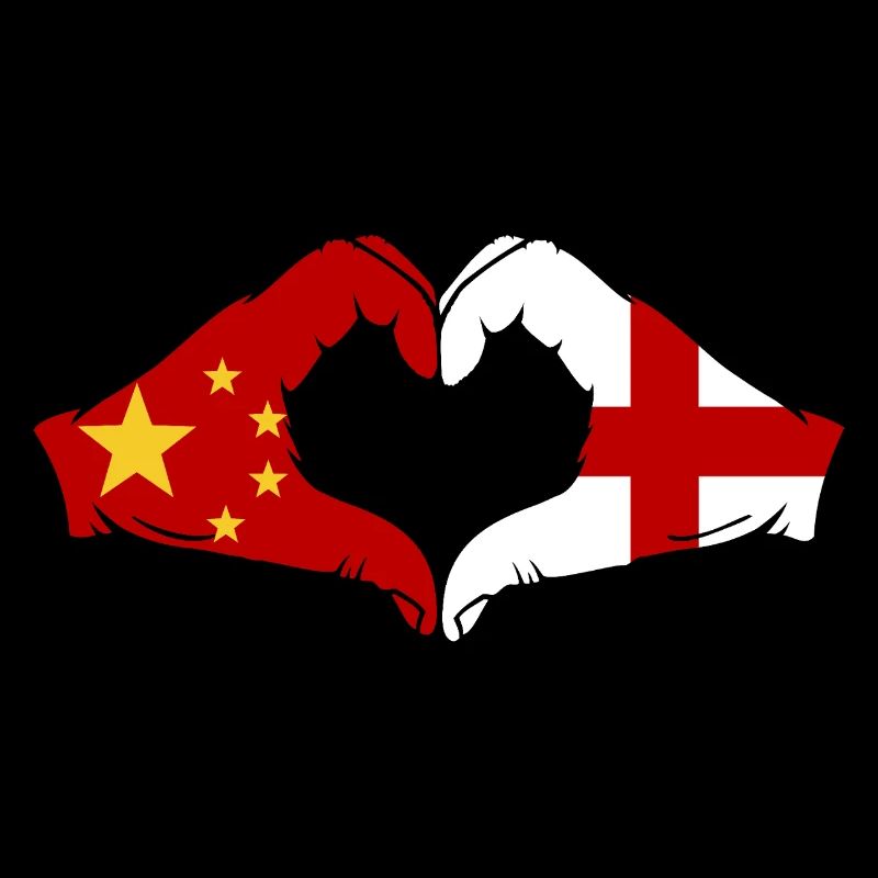 China England Flag Hands Heart Shape