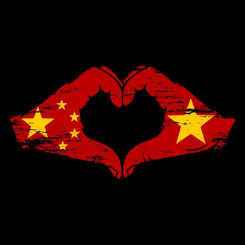 Drapeau Chine Vietnam mains forme de coeur utilisé