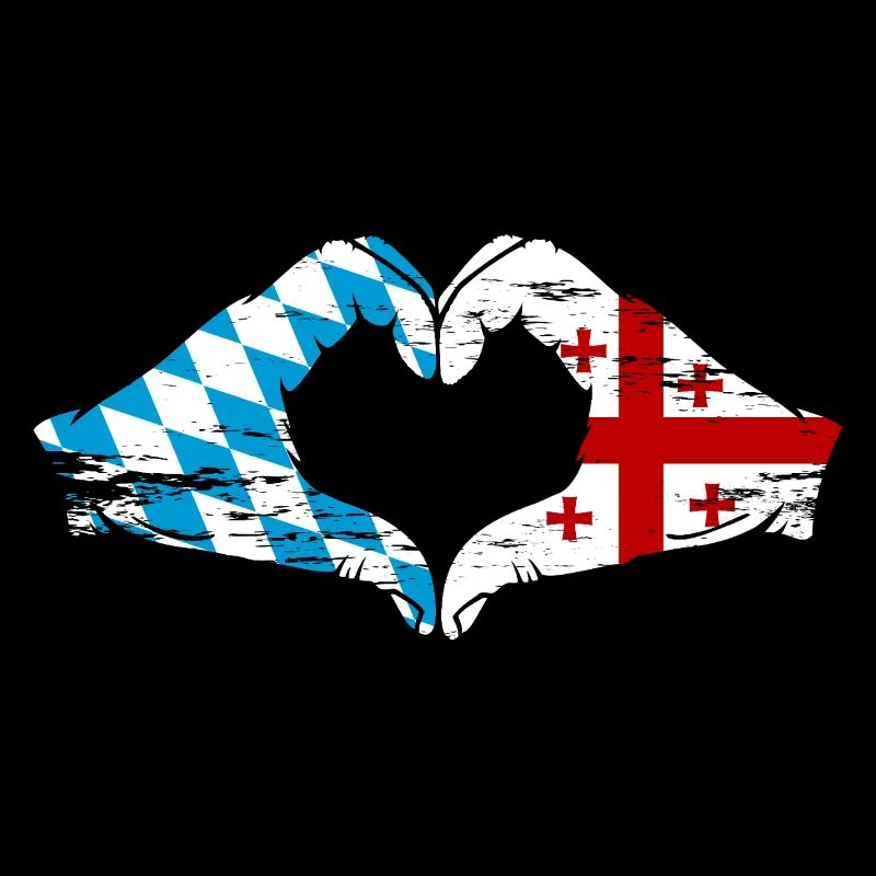 Bavière, Géorgie, drapeau, aiguilles, forme de coeur utilisé