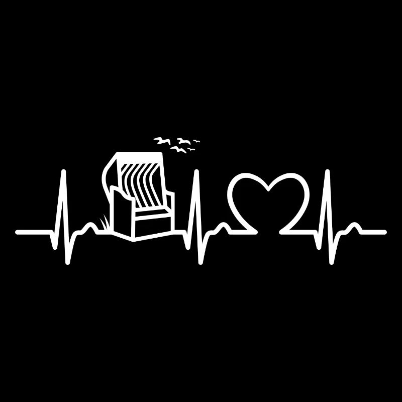 ECG curve - heart curve - pulse - beach - beach chair