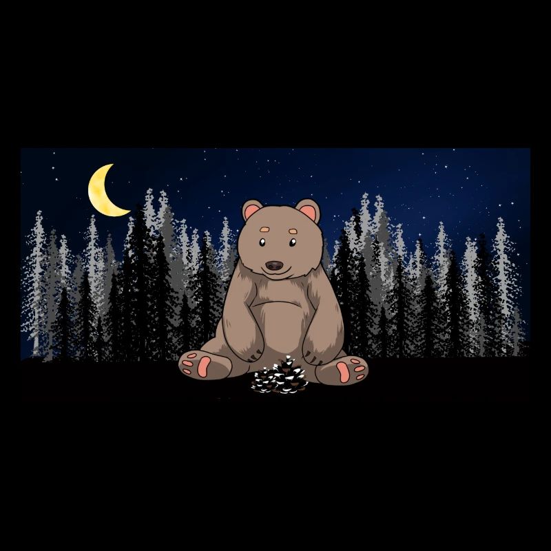 Wilderness Forest Starry Sky Brown Bear Bear Bears