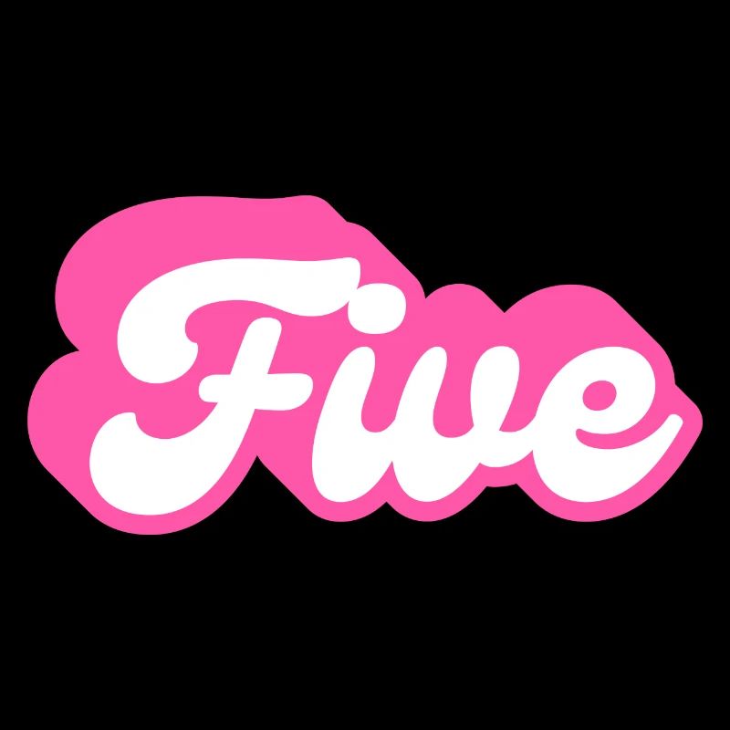 Five Birthday - 5th Birthday Retro Pink