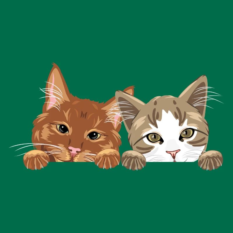 Jeter un coup d’œil mignon deux chats