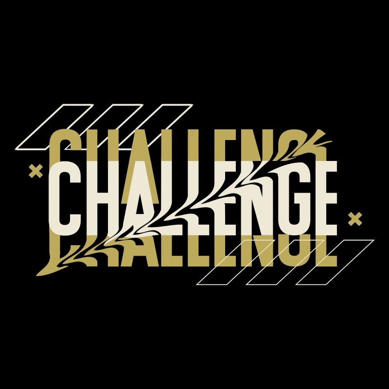 Black Typography Challenge Hoodie