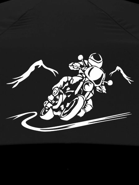 Speeding motorcycle silhouette