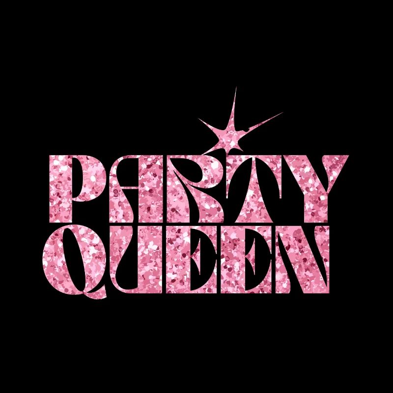 Party Queen Glitter Text