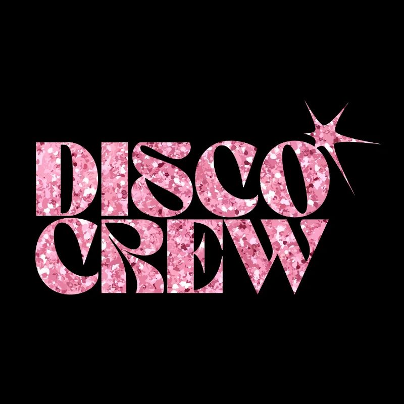 Disco Crew Logo à paillettes roses