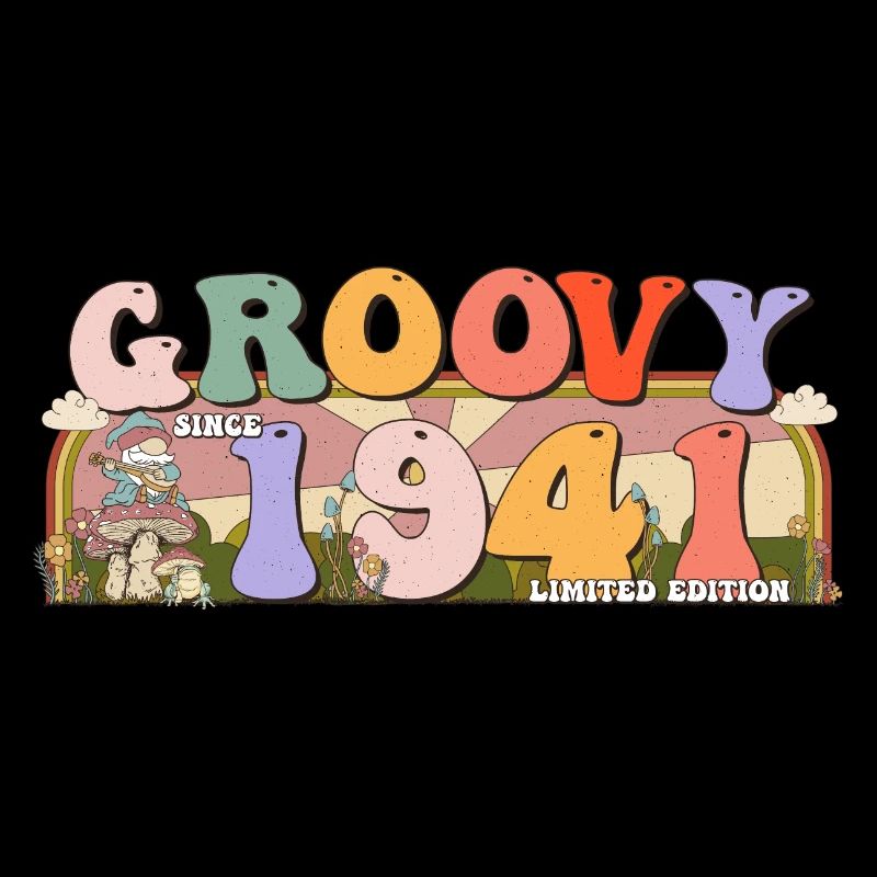 Groovy seit 1941 Retro Hippie 82. Geburtstag