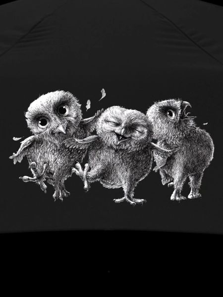 three happy owls
