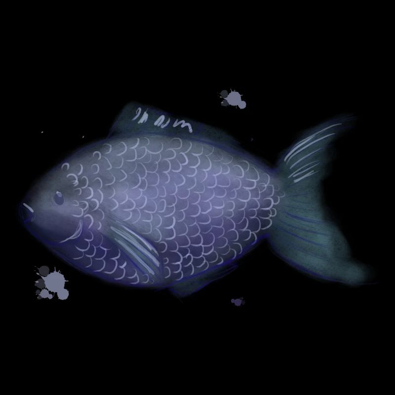Poisson corail azur en écailles violettes